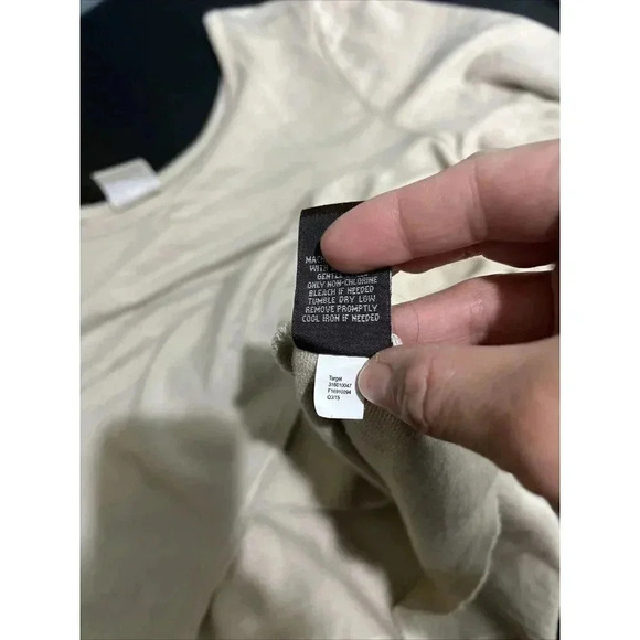 Knox Rose Asymmetrical Hem Tunic Top Womens XL Tan Long Sleeve Neutral Capsule - Picture 6 of 8